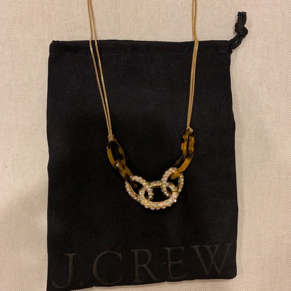 Tortoise and crystal JCrew necklace - Picture 2 of 3